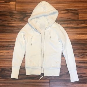 Donated - White fully lined zip up hoodie